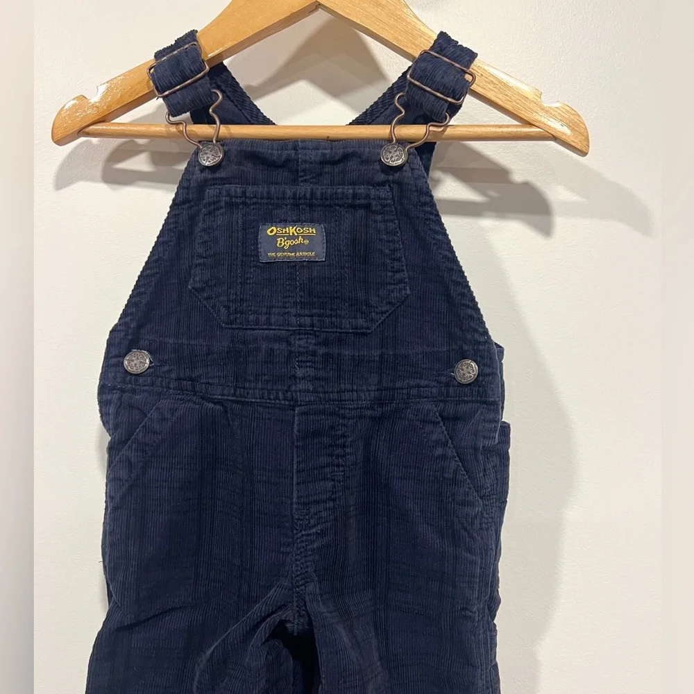 OshKosh B'gosh Navy Plaid Corduroy Overalls